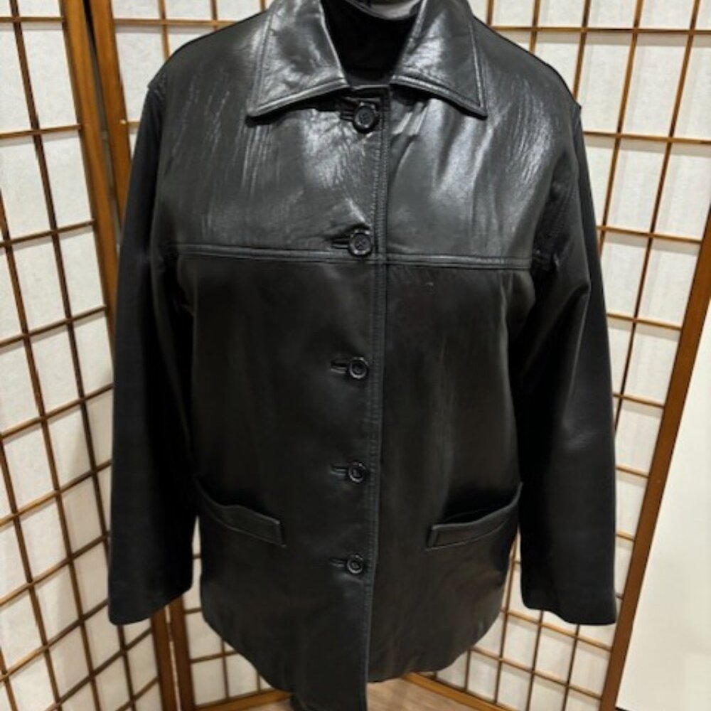 Vintage leather car coat